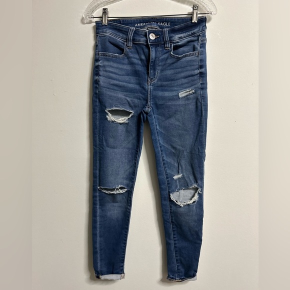 American Eagle Ripped Hi Rise Jeggings - Picture 1 of 4